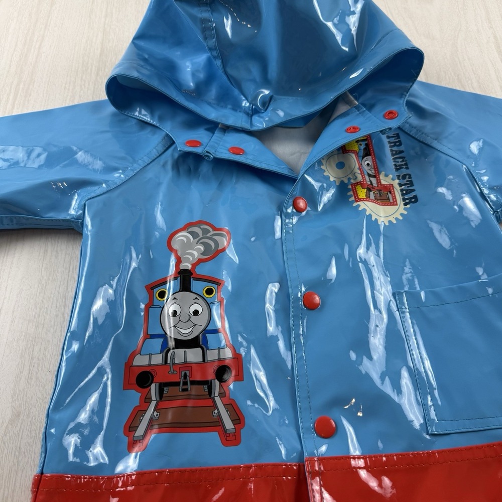 Thomas the Tank Engine Train Lined Raincoat Size 4T Blue Western Chief Kid *Flaw